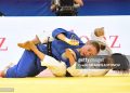 Japan's Shori Hamada (white) fights against Dutch Marhinde Verkerk (blue) in the women's under 78kg category semifinal bout as part of the 2018 Judo World Championships in Baku on September 25, 2018. (Photo by Mladen ANTONOV / AFP)        (Photo credit should read MLADEN ANTONOV/AFP via Getty Images)